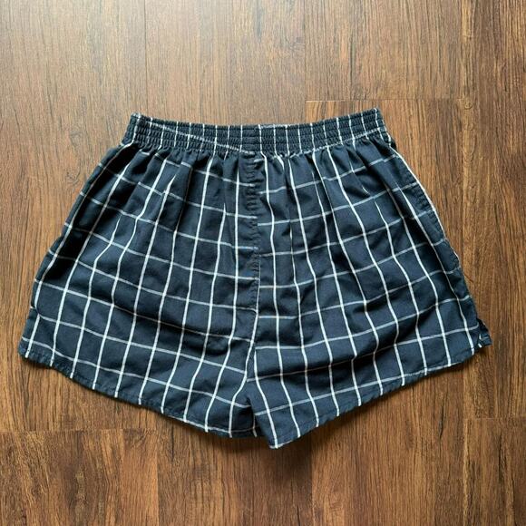 Primark Plaid Boxer Shorts Blue White Check Cotton Blend Size S - Picture 2 of 4